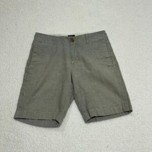 J Crew Mens 29 Linen Cotton Beach Short Gray Crosshatch Casual Summer Shorts